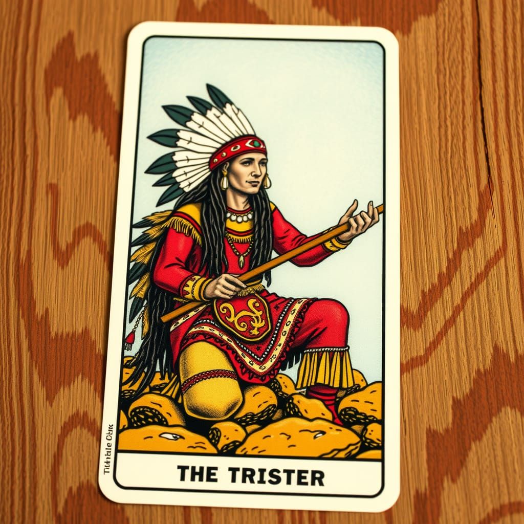 Native American Shaman Reads Tarot Cards