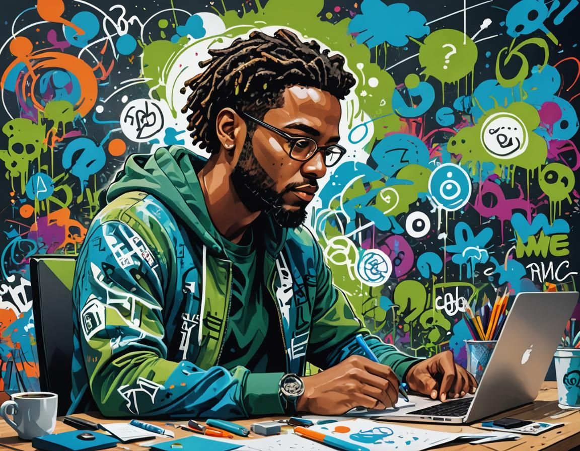 AI Professional in Graffiti Splash Art Style