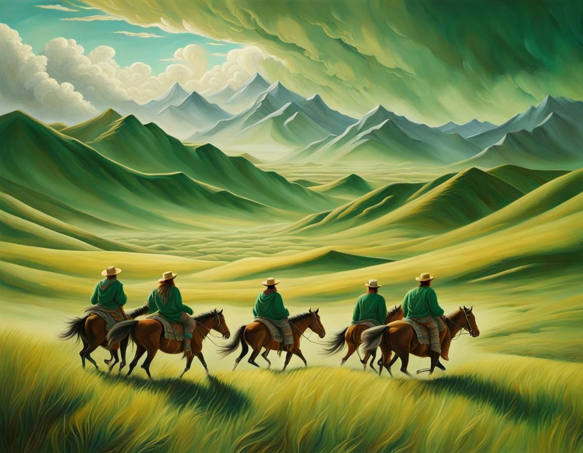 Dramatic Tenebrism Fantasy Art of Mongolian Steppe