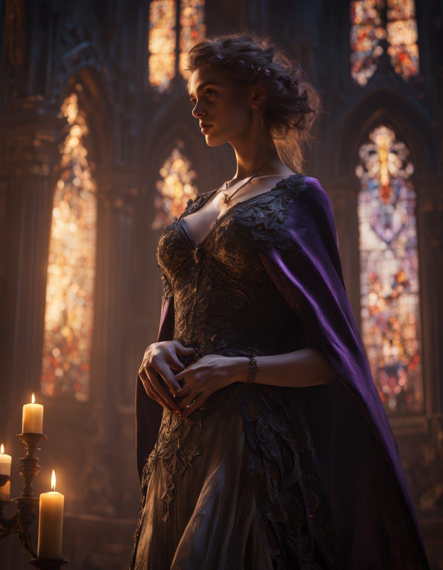 Gothic Bride and Grim Reaper in Dark Fantasy Art