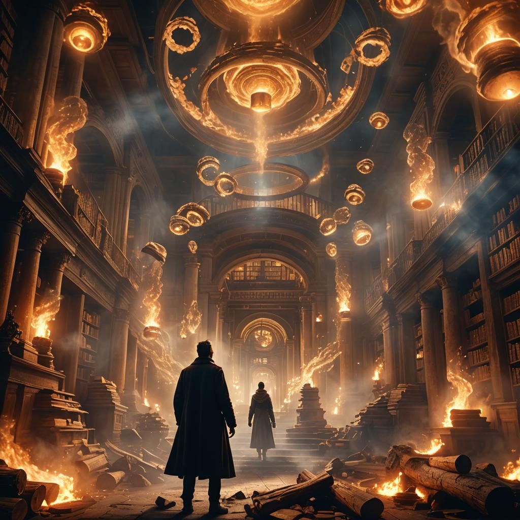 Mystical Library: Smoke Transforms in Digital Painting