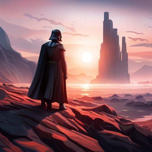 Detailed Matte Painting of Darth Vader