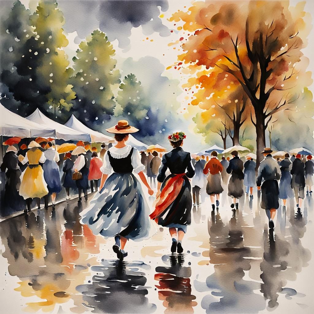 Oktoberfest , people partying