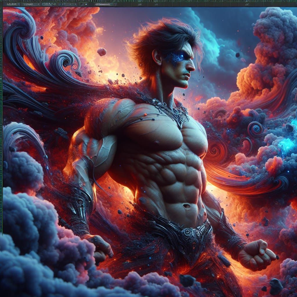 Muscular Figure in Fantasy Concept Art Style