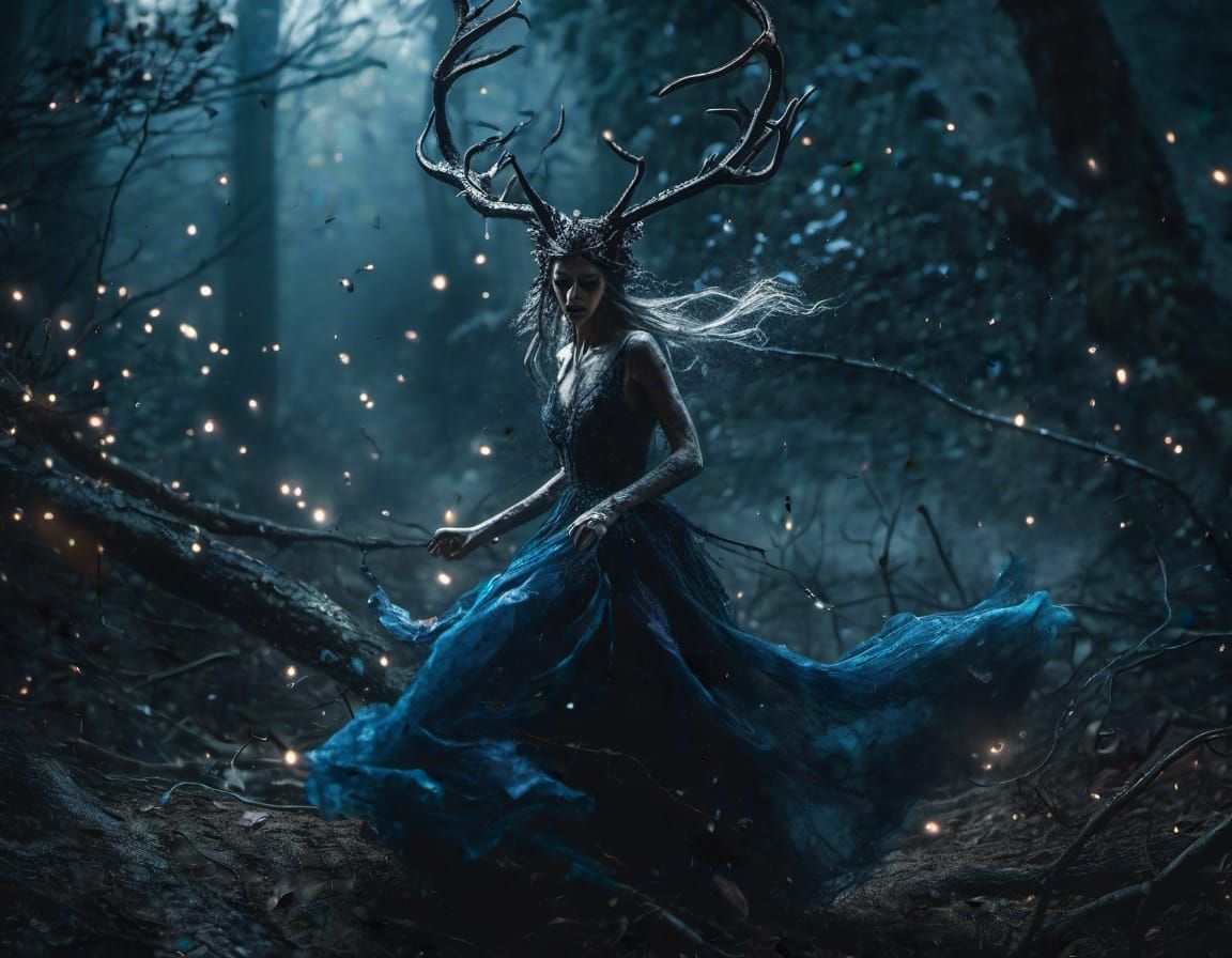 Epic Banshee vs Wendigo Fight in Moonlit Forest