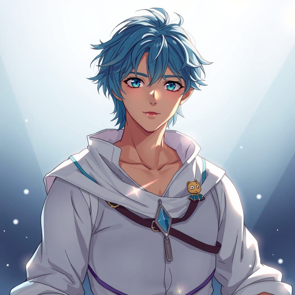 Vibrant Anime Hero in Medieval Attire