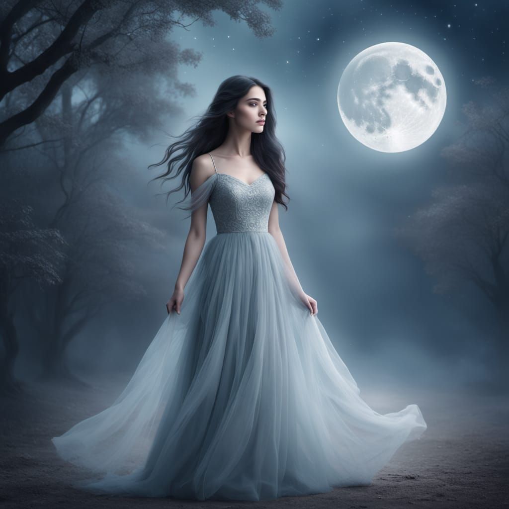 Ethereal Teen Portrait with Crescent Moon Rising in Softbox ...