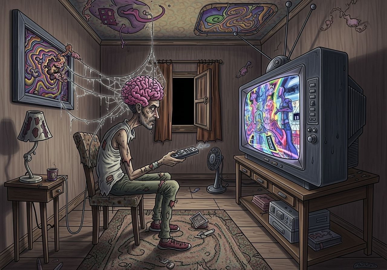Psychedelic Surrealism: Societal Chaos and Media Control