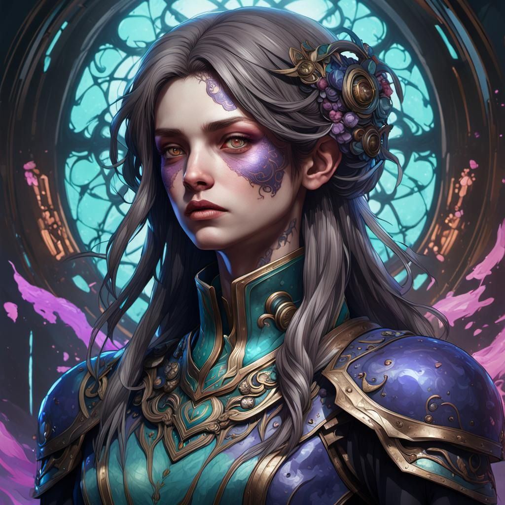 Detailed Portrait of Madness and Suffering