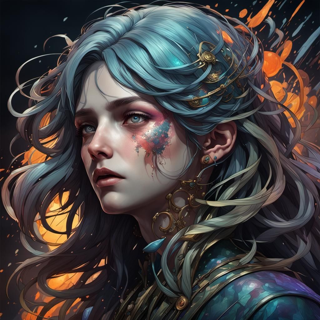 Detailed Portrait of Madness in Digital Art