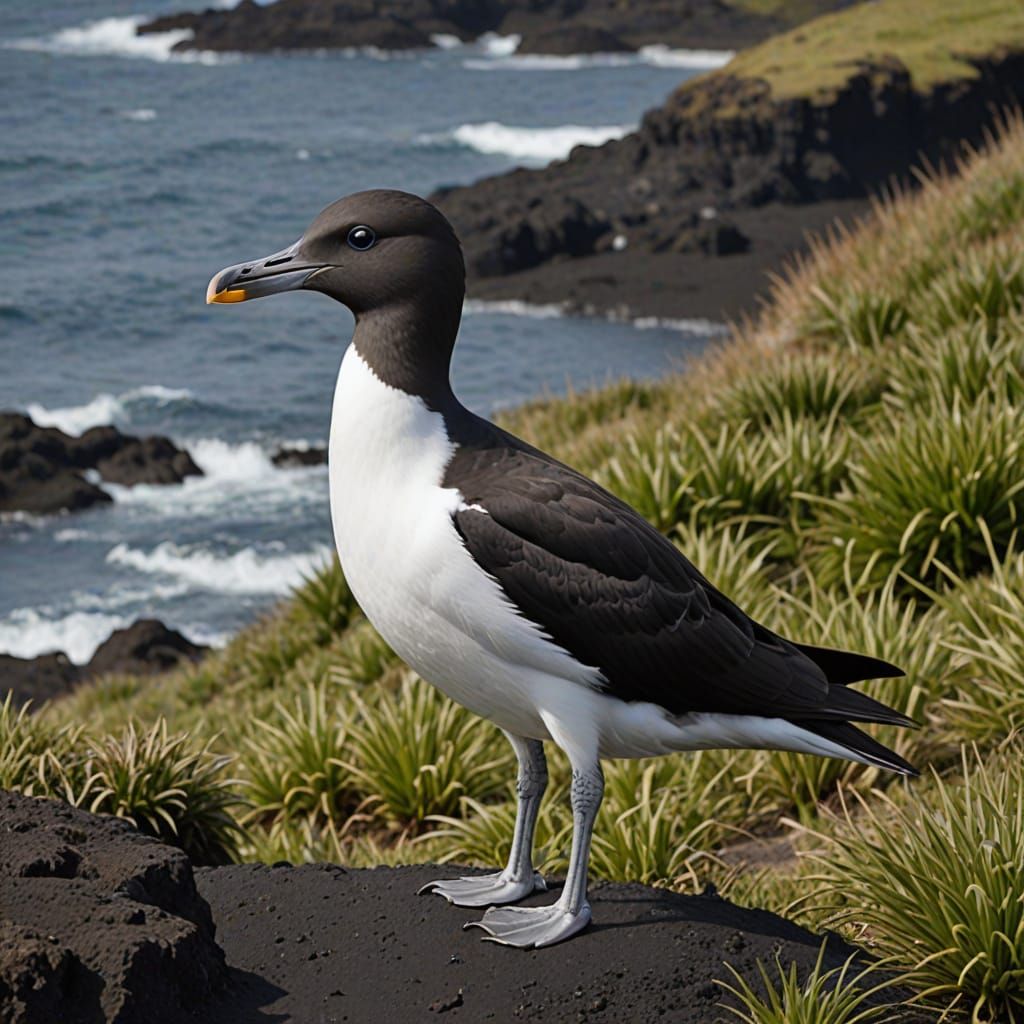 North Atlantic Flightless Seabird Portrait