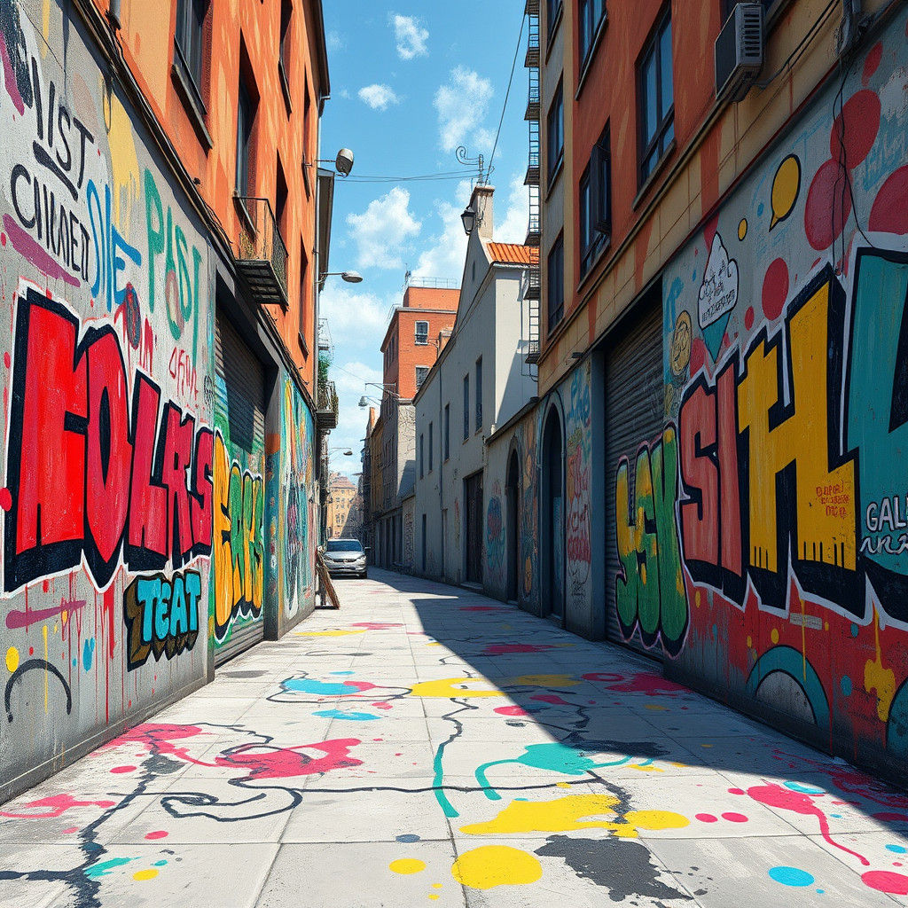 Colorful Graffiti Street Art in Pop Art Style