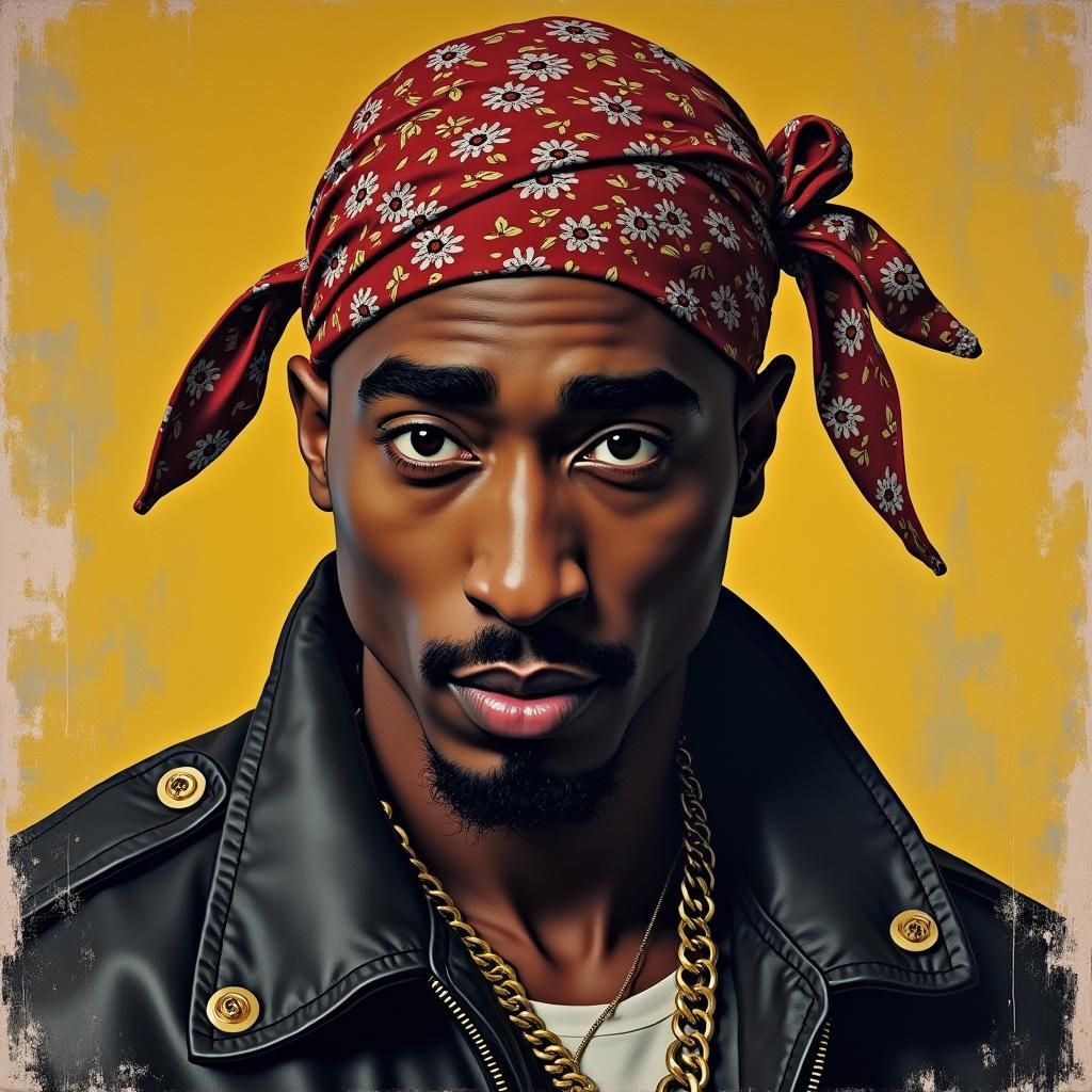 Tupac Shakur Portrait in Mixed Artistic Styles