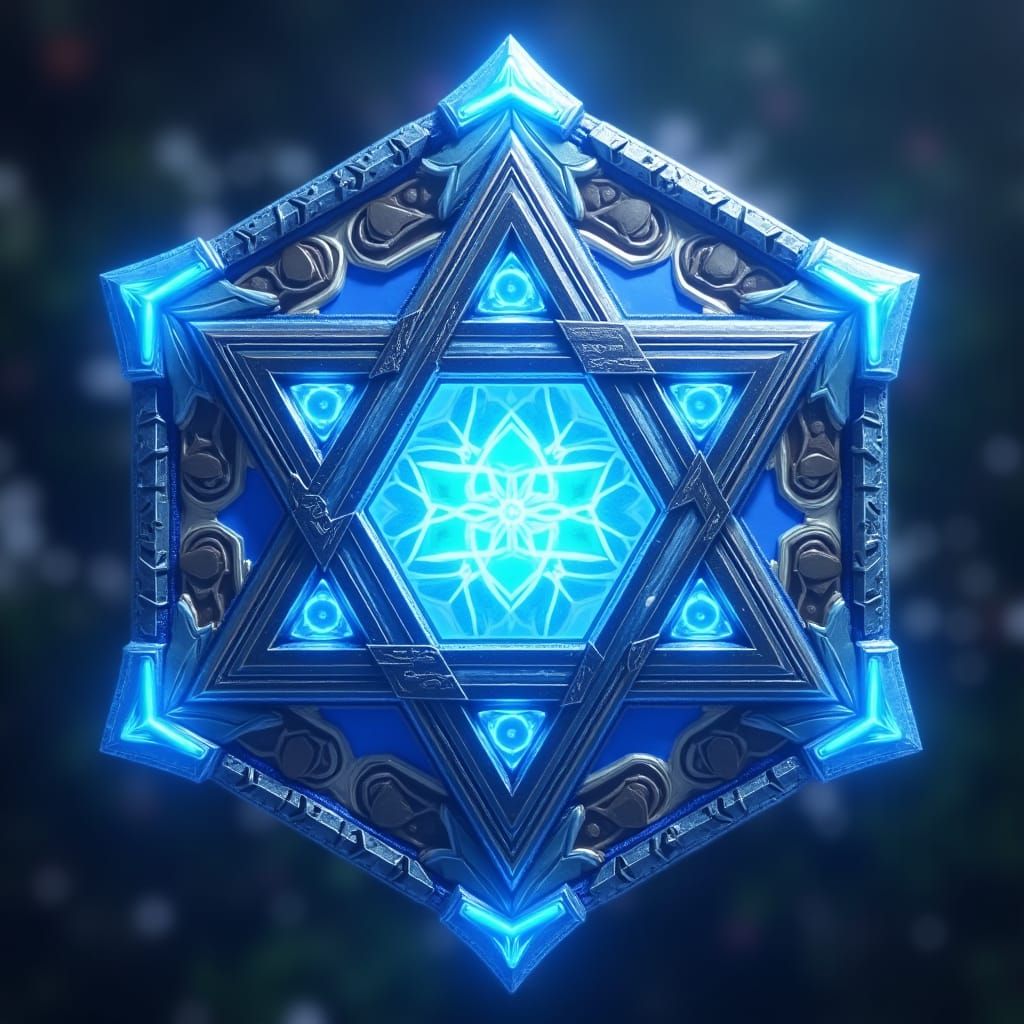 Star of David and Metatron Cube in 3D Anime Art