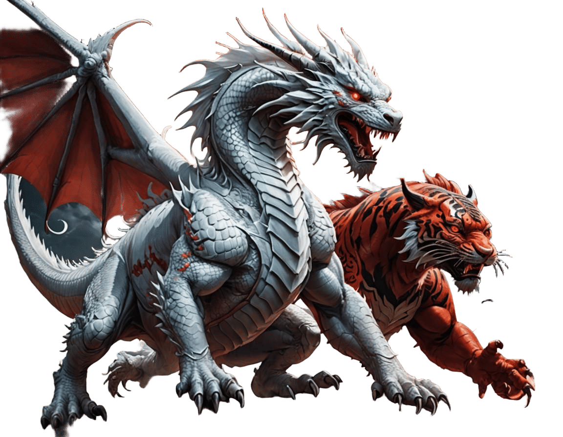 Dragon and Tiger Clash Under the Moon