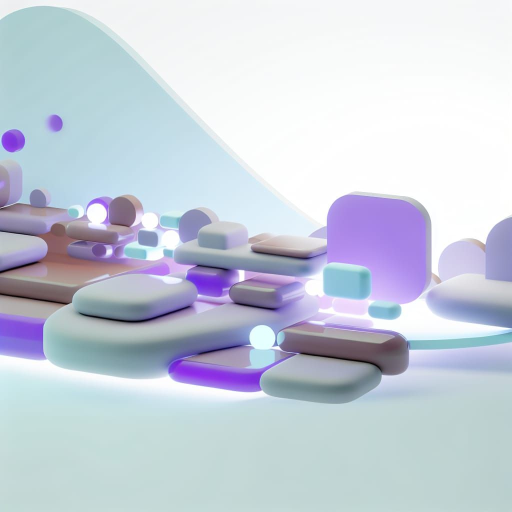 Minimalistic Digital Art Composition with Rounded Geometric....