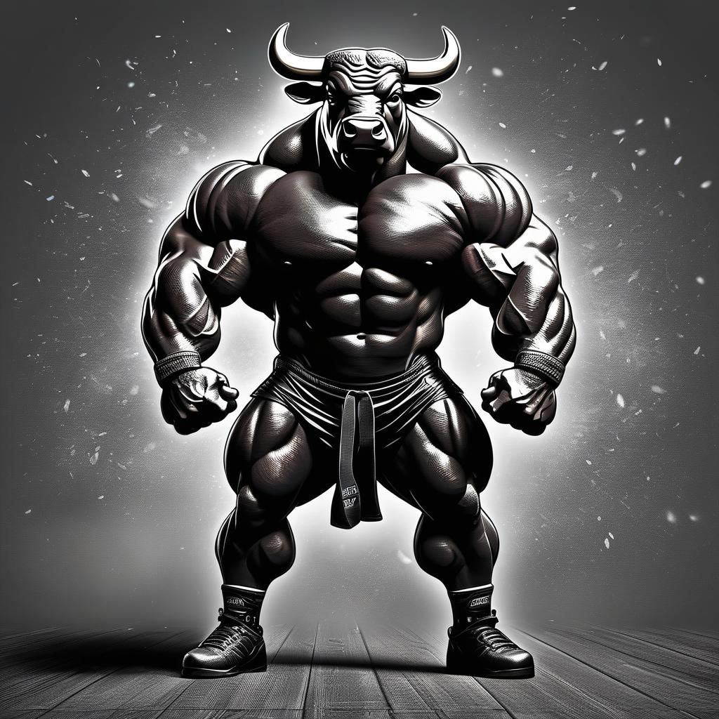 Bodybuilder Bull AI Generated Image