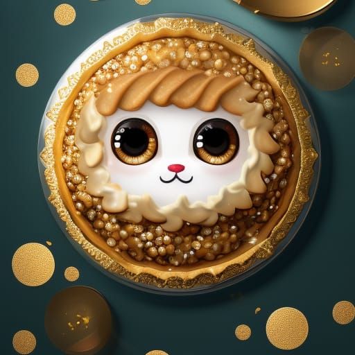 Chibi Mince Pie Character in Hyperdetailed Digital Art