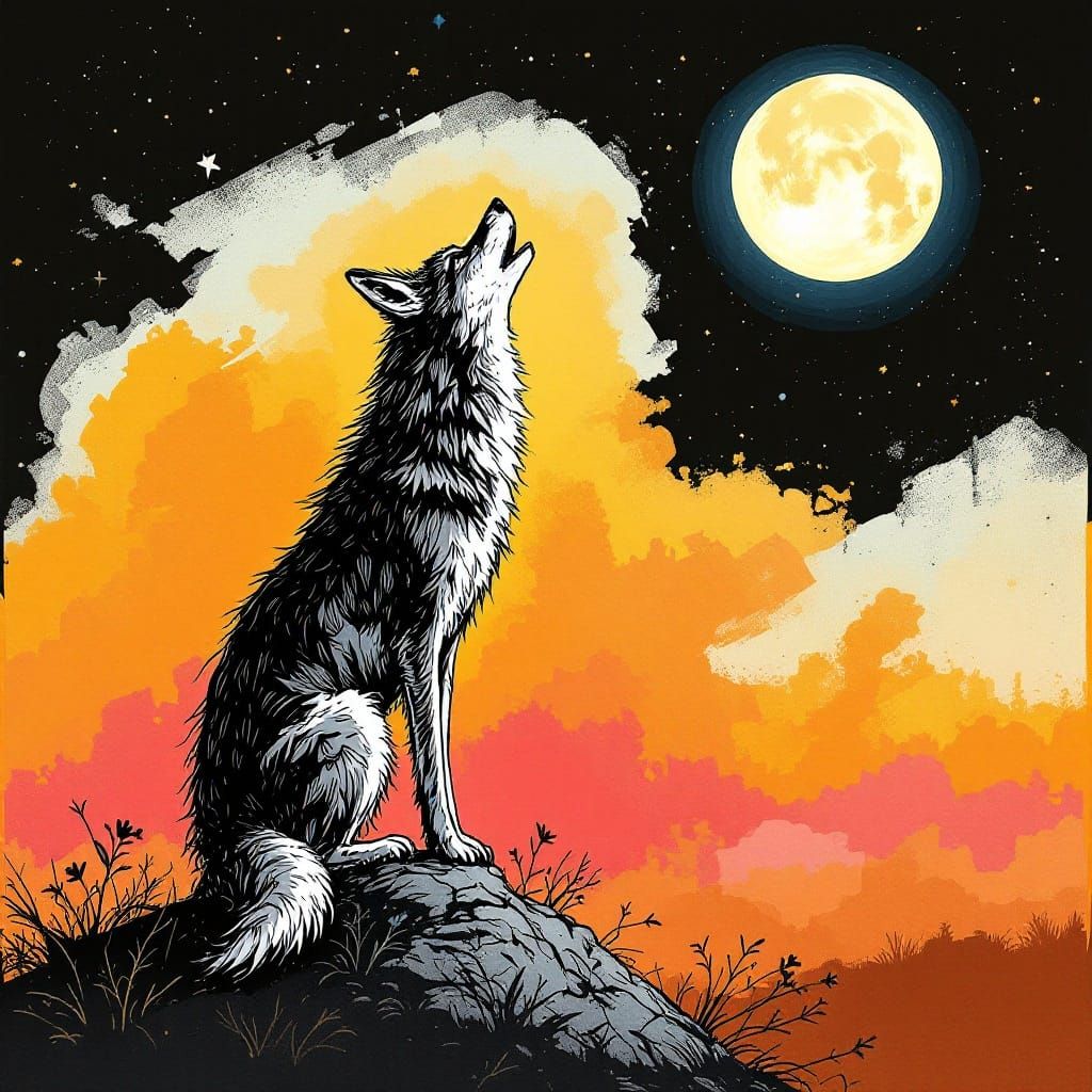 Moonlit Coyote's Haunting Serenade