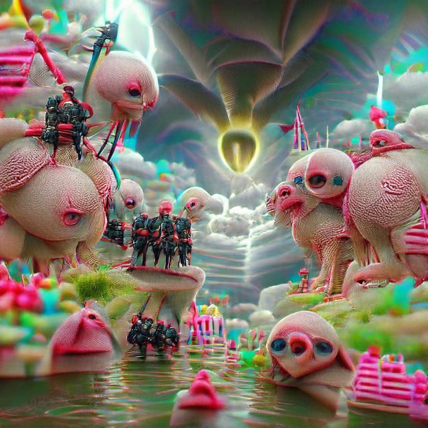 Surreal Fantasy Army in Celestial Realm