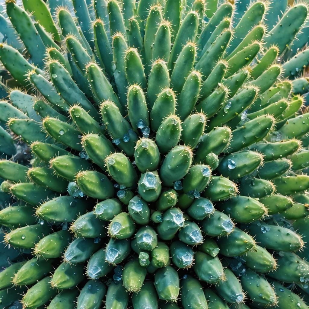 Dreamlike Cactus Close-Up as Surreal Digital Art