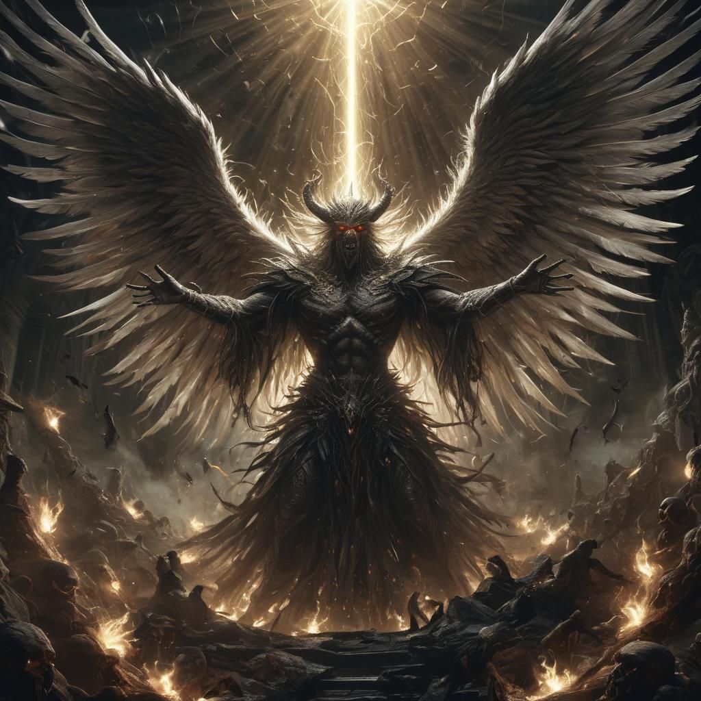 Necromancer Summons Demonic Creature with Angelic Light