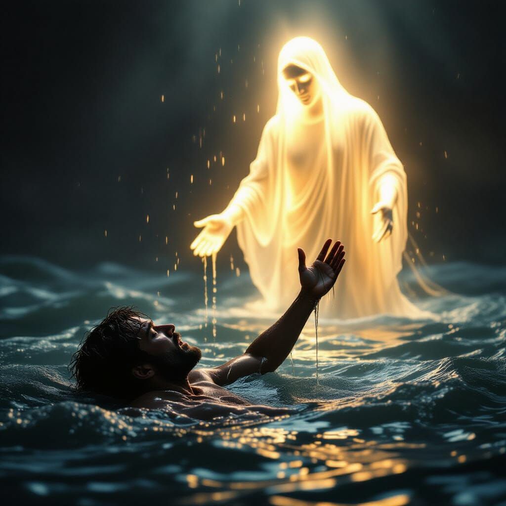 Desperate Rescue in Dark Water With Divine Light