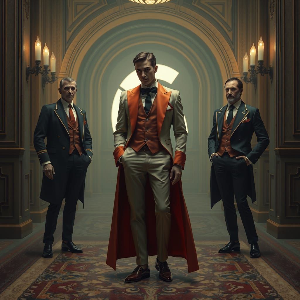 Elegant Number Six in Futuristic Vintage Style