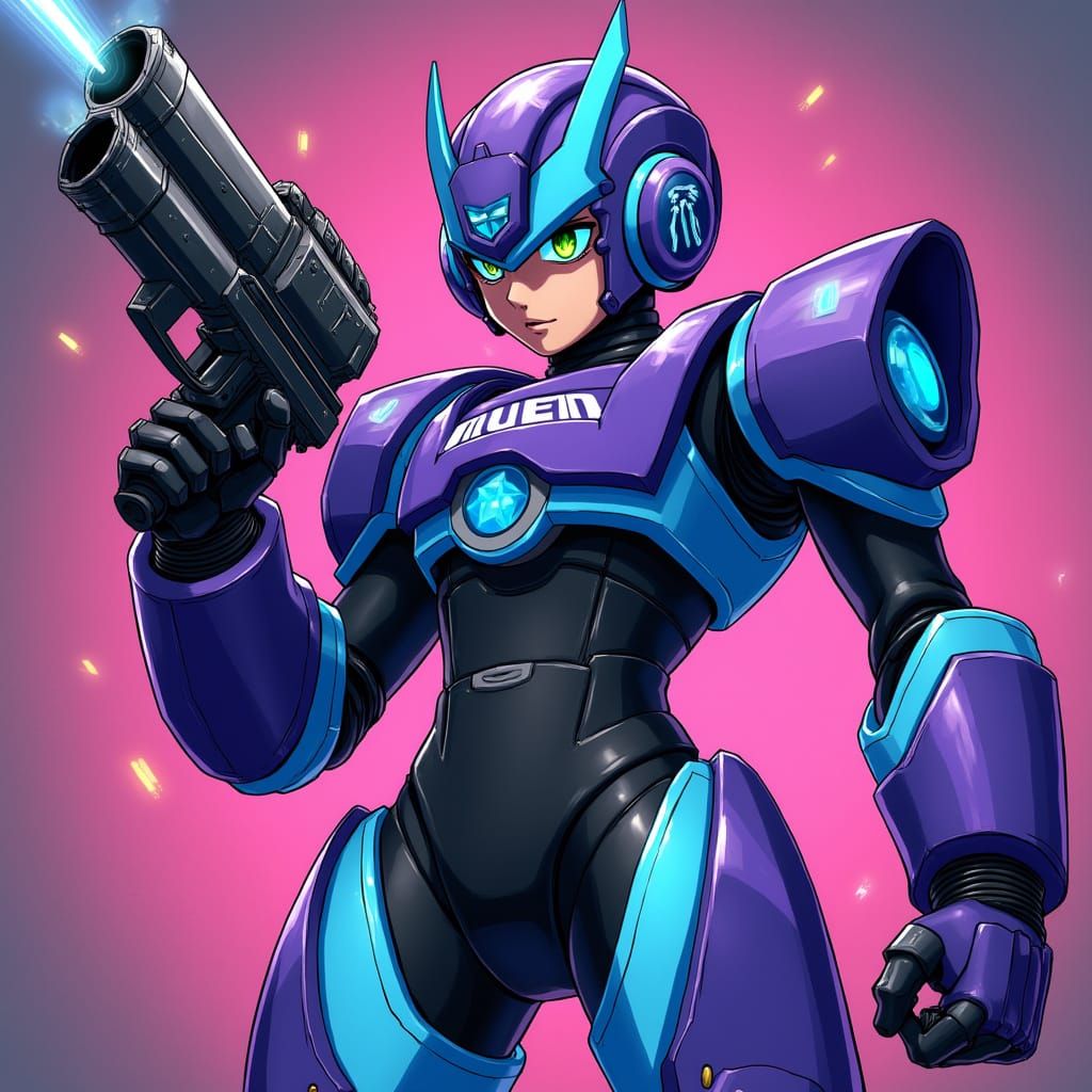 Megaman and Protoman Merged into a Powerful Robotic Entity