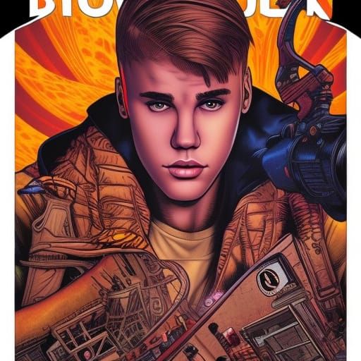 Justin Bieber as Comic Book Art Portrait