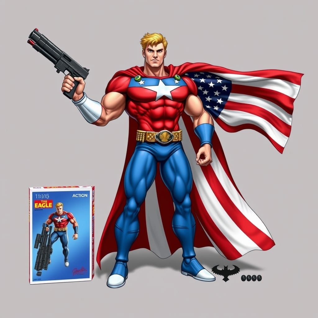The American Eagle: Patriotic Superhero in Red, White, and B...