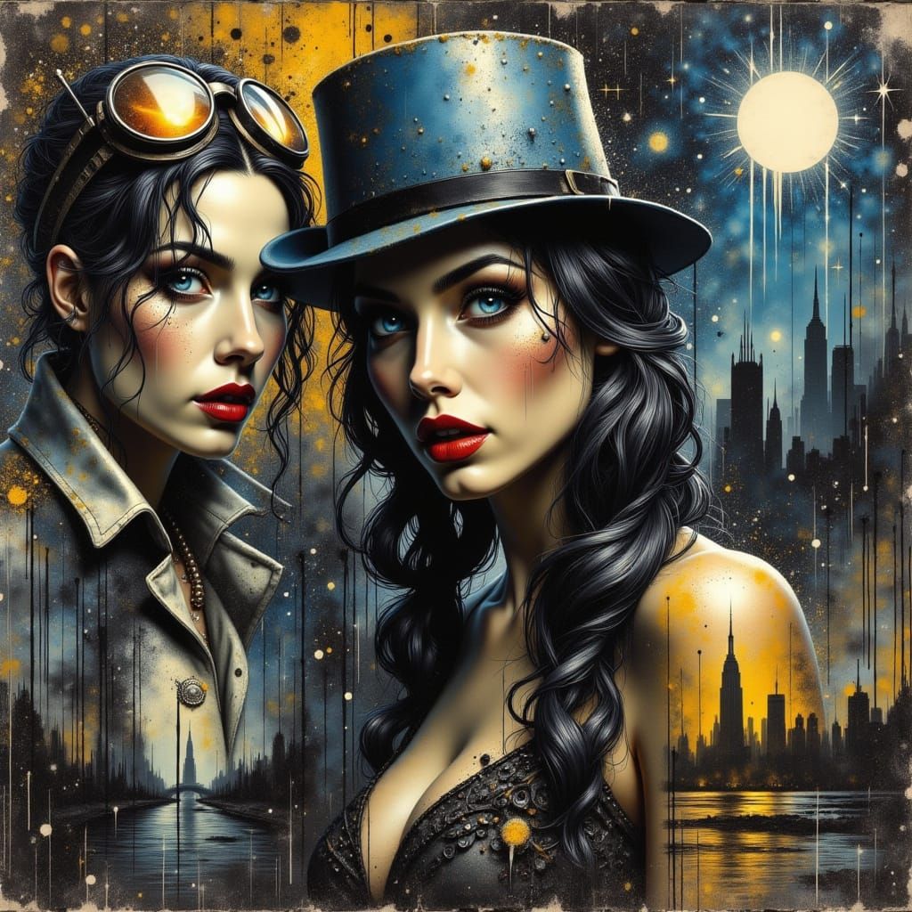 Vibrant Digital Painting of Whirling Leaves