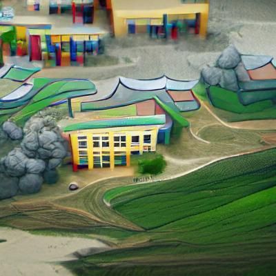 small town elementary school with kindergarteners