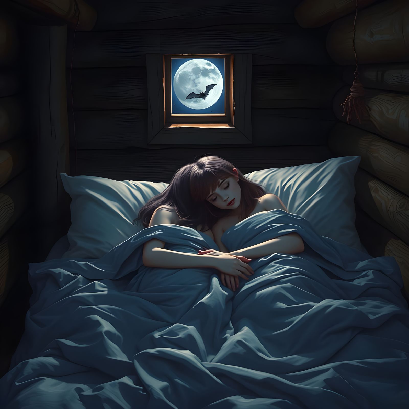 Cozy Cabin Cuddle: A Fantastical Matte Painting