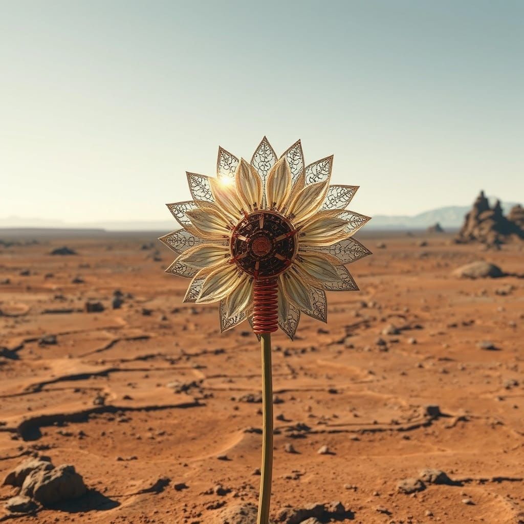 Steampunk Dahlia Blooms in the Wasteland