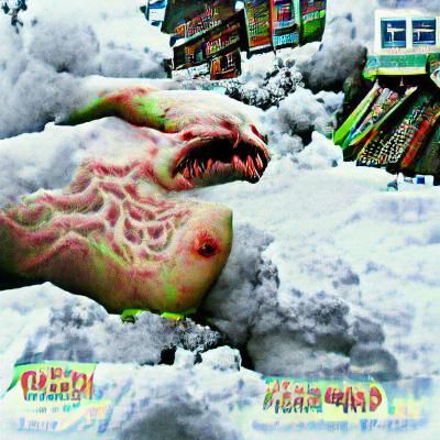 Flesh Golem in a Snow Apocalypse