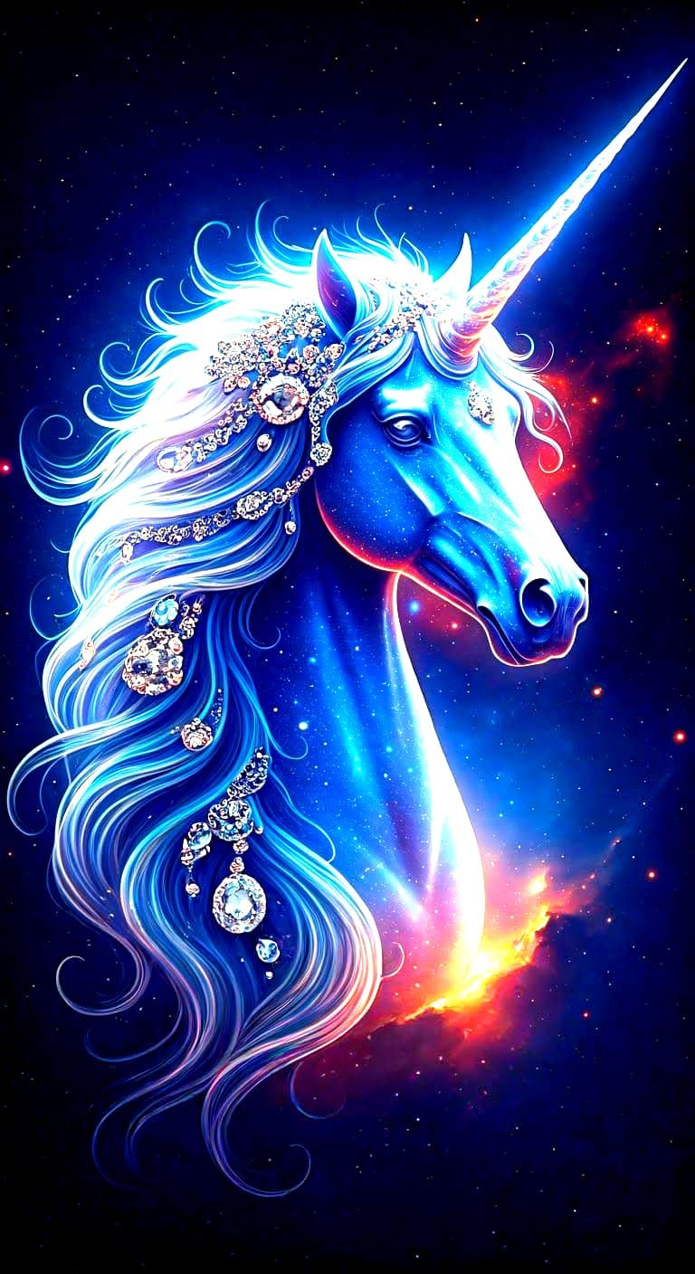 Celestial Unicorn in Majestic Astral Landscape