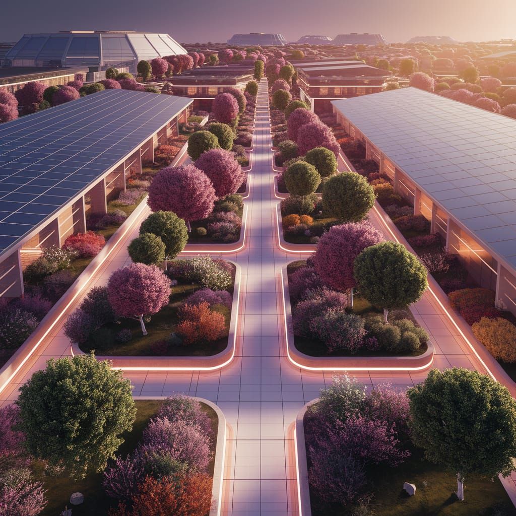 Futuristic Lunar Colony in Vibrant Digital Art