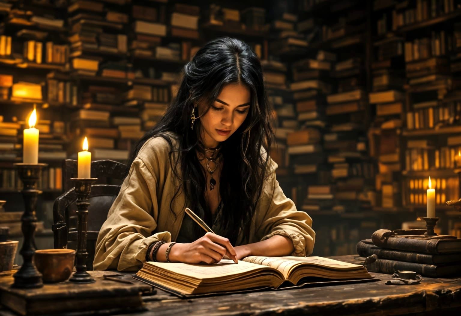 Nico Robin in an Ancient Library