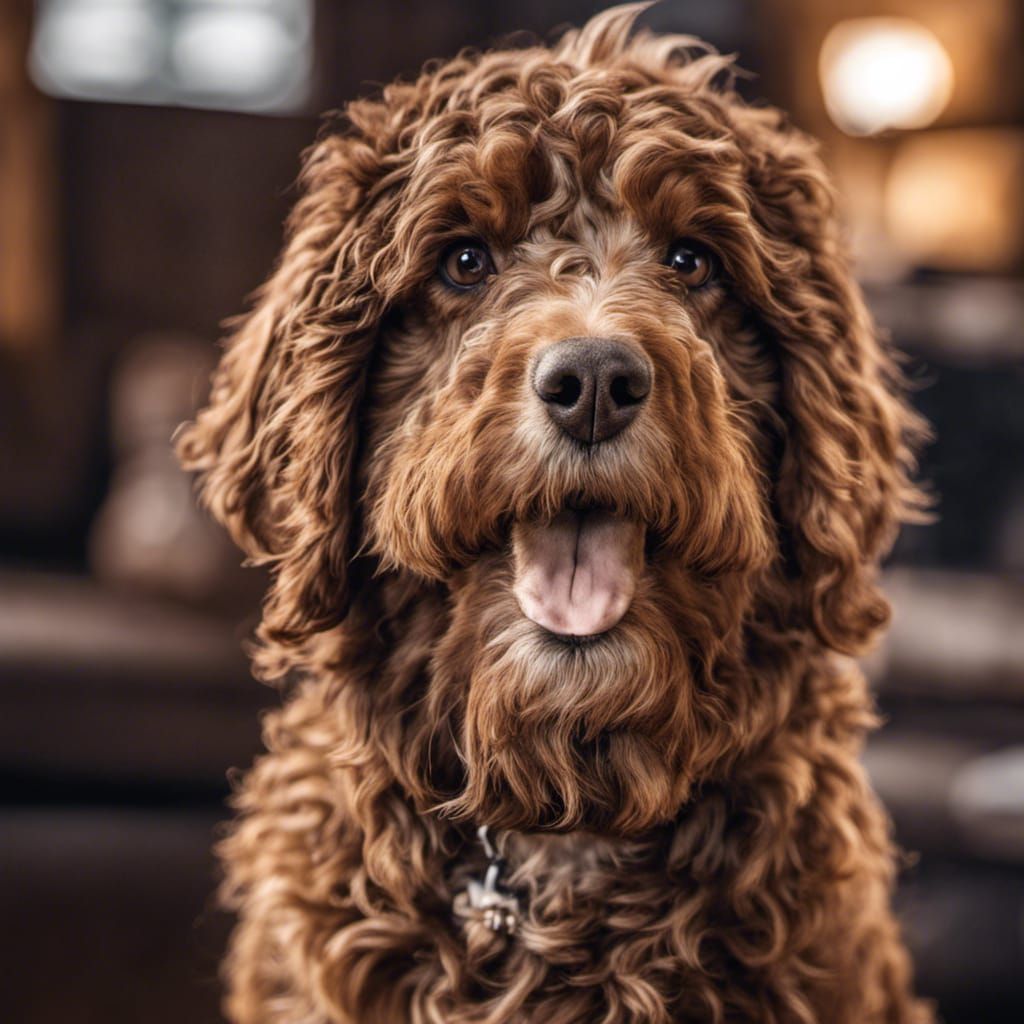 Brown mini bernedoodle