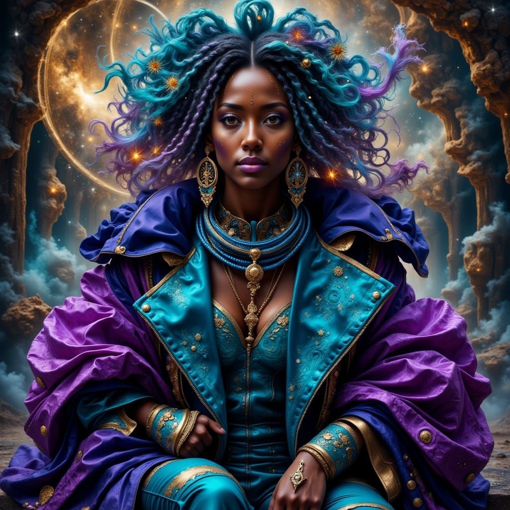 Ethereal Aristocrat in Cosmic Attire