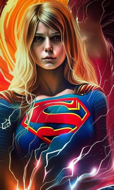 Supergirl Liquid Ink Portrait Trending on Artstation