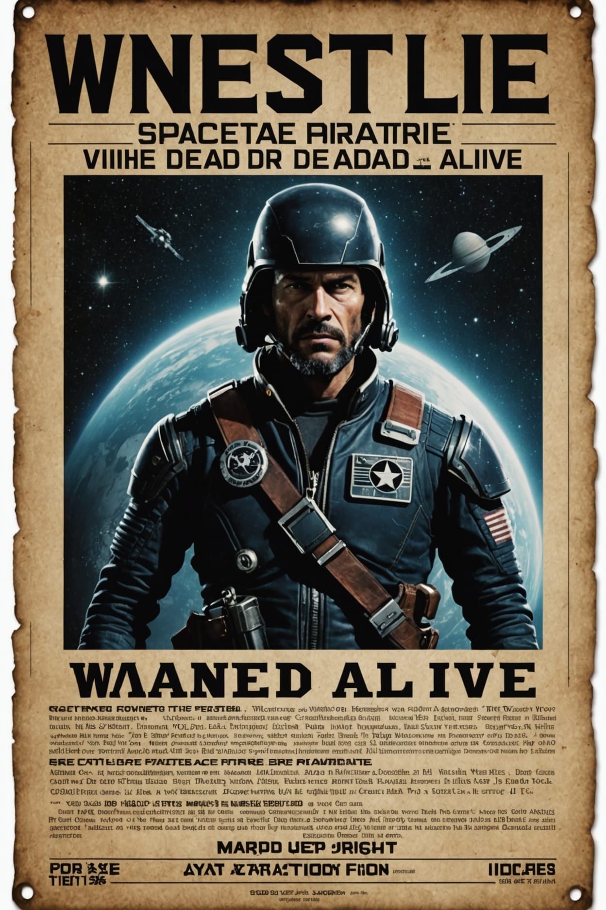 Space pirate wanted poster