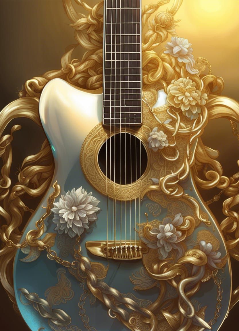 Guitar King with Chains in Opalescent Chrome