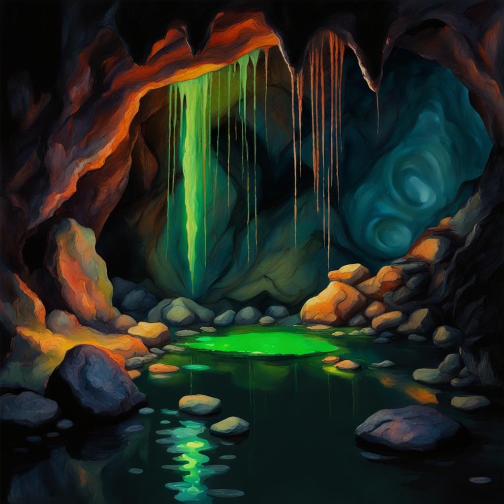 Dark mysterious cave