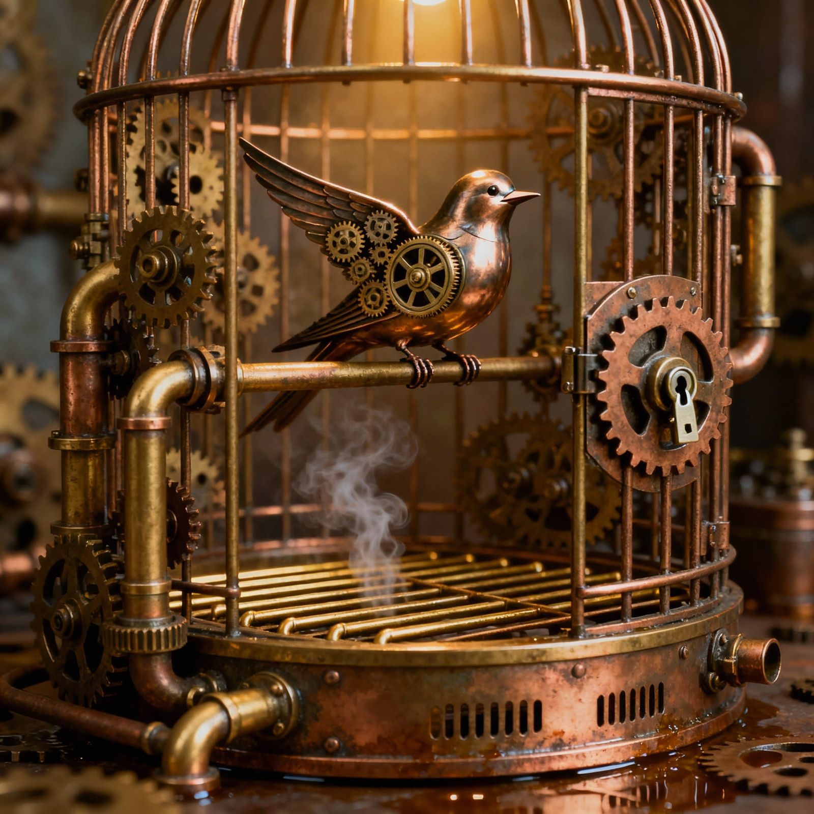Steampunk Birdcage for Mechanical Swallow