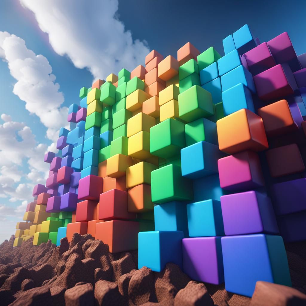 Rainbow Cubes Reach for the Sky