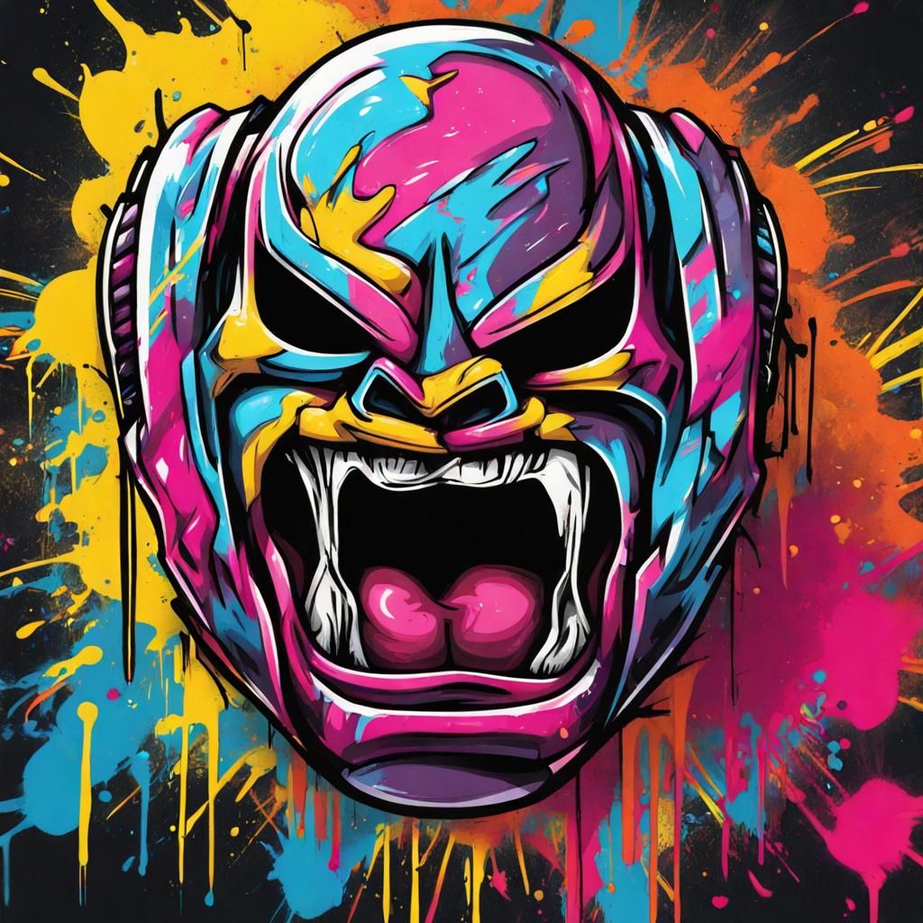 Pro Wrestling Pants Design in Graffiti Art Style