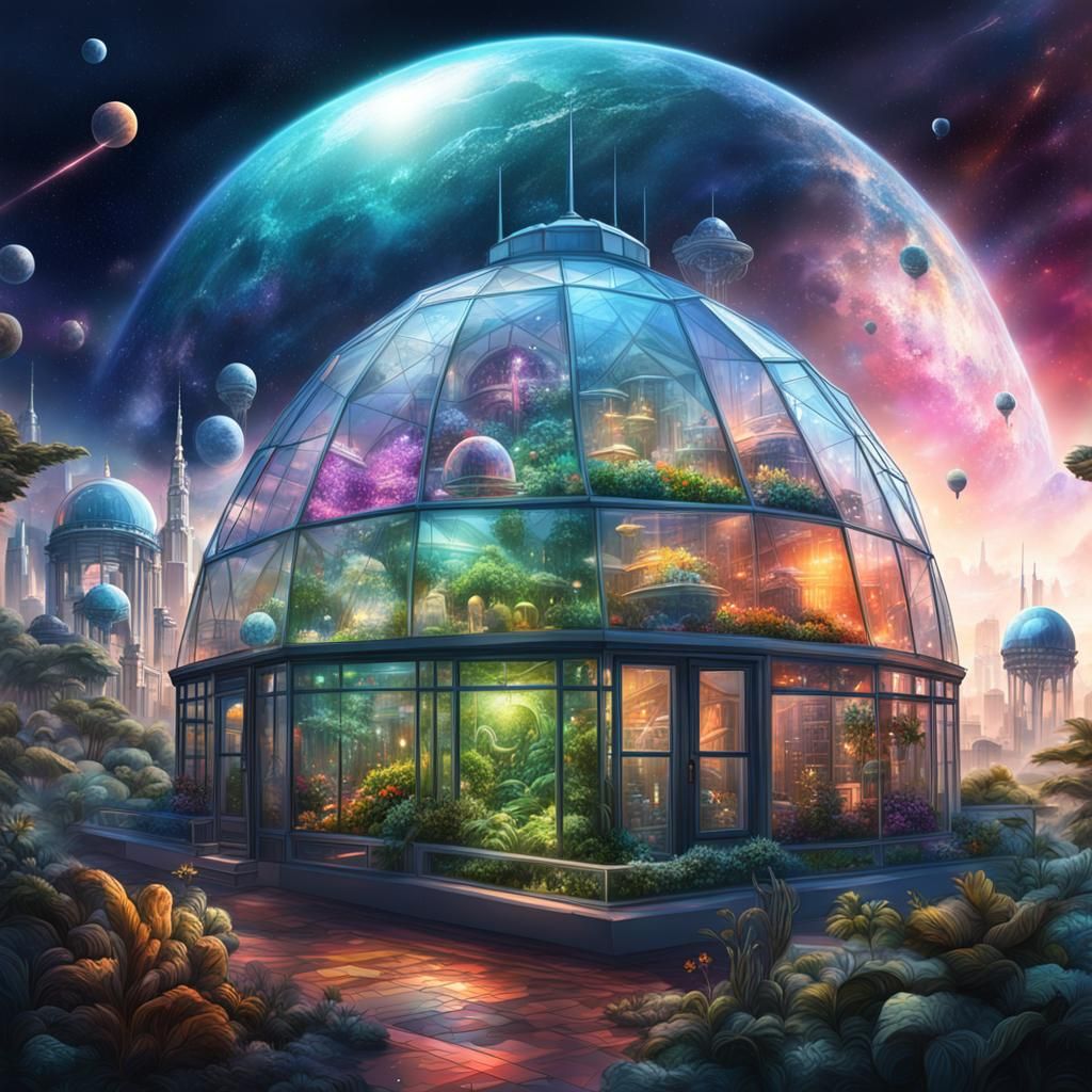 Levitating Greenhouse City in Space: Hyperrealistic Concept ...