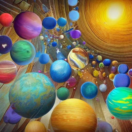 Whimsical 3D Earth and Solar System Illustration